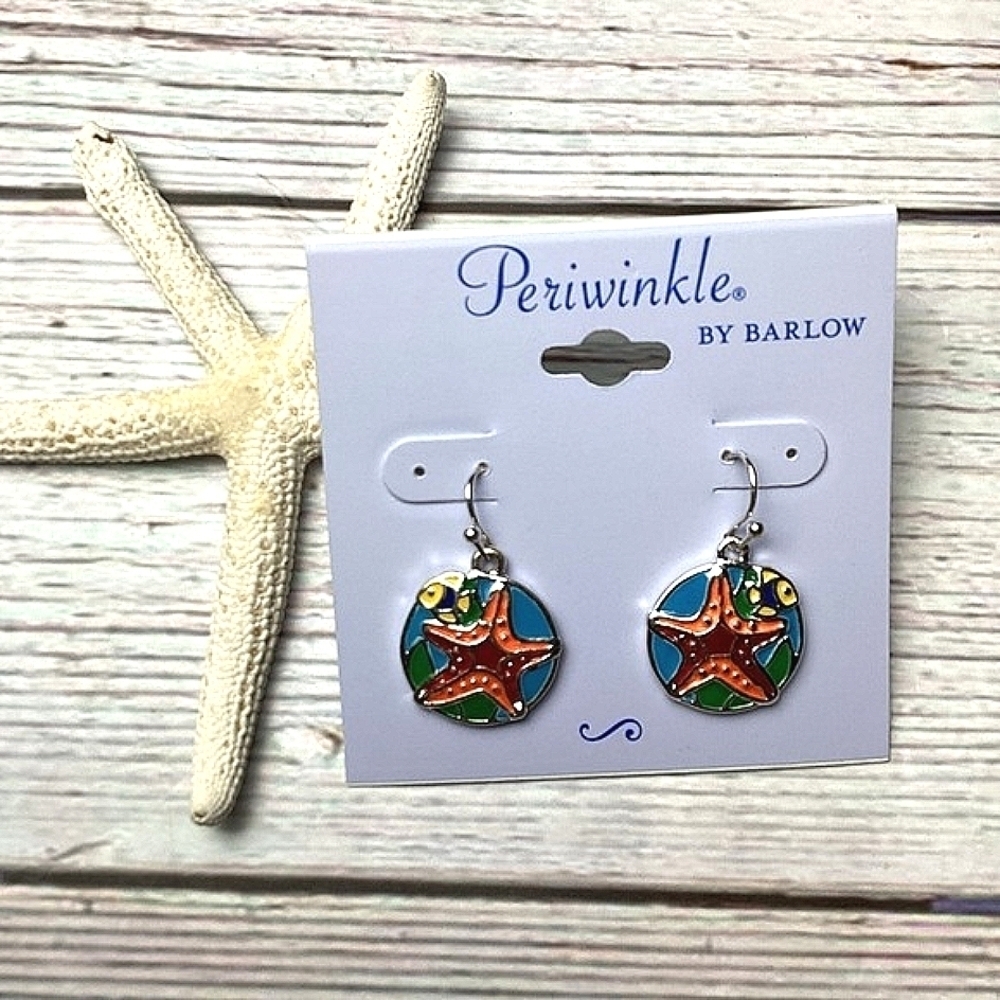 NEW PERIWINKLE BY BARLOW STAR MULTICOLOR EARRINGS FISH‎ BEACH VACATION SUMMER